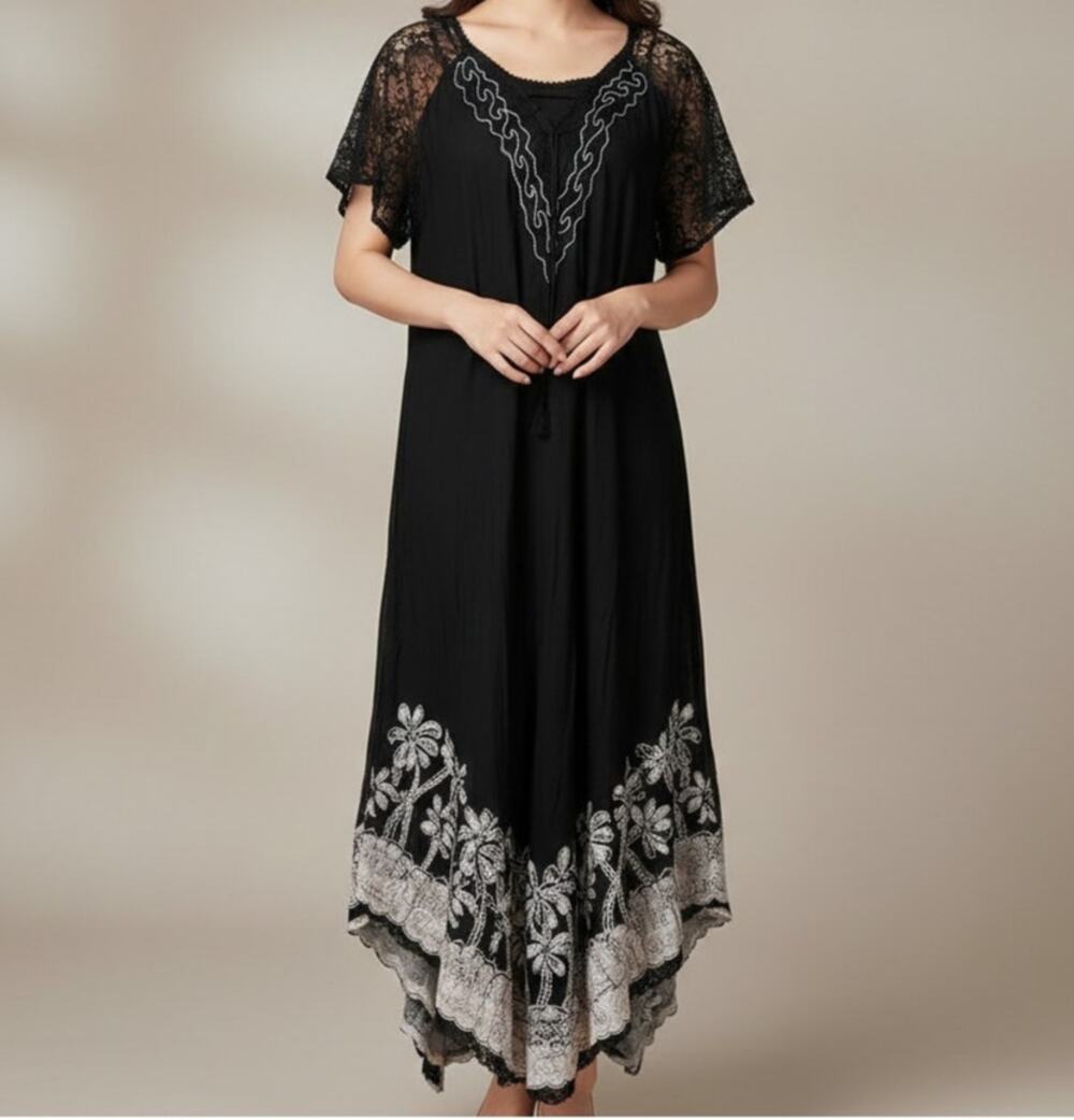 Fashion Force Free Size Made in India Black NEW NWT Dress